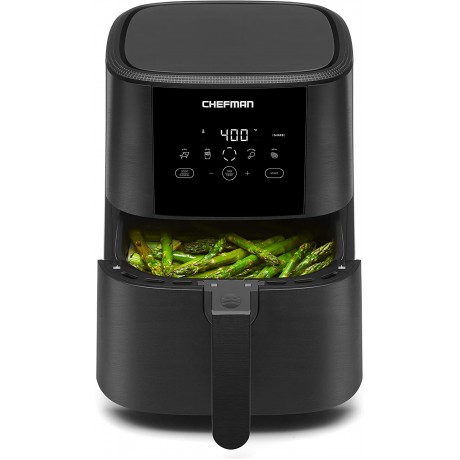 Chefman TurboFry Touch Air Fryer The Most Compact And Healthy Way To Cook Oil-Free One-Touch Digital Controls And Shake Reminder For The Perfect Crispy And Low-Calorie Finish 5 Quart B09JL1HC4F