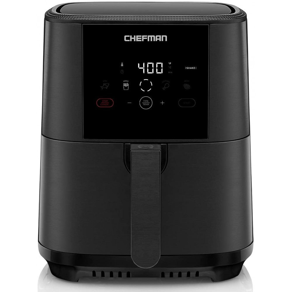 Chefman TurboFry Touch Air Fryer The Most Compact And Healthy Way To Cook Oil-Free One-Touch Digital Controls And Shake Reminder For The Perfect Crispy And Low-Calorie Finish 5 Quart B09JL1HC4F
