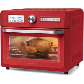 CROWNFUL 19 Quart 18L Air Fryer Toaster Oven Convection Roaster with Rotisserie & Dehydrator 10-in-1 Countertop Oven Original Recipe and 8 Accessories Included UL Listed（Red B0957KLM5D