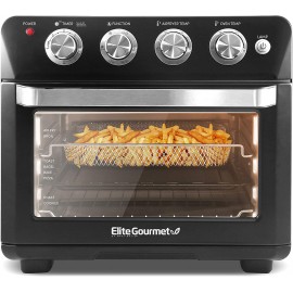 Elite Gourmet EAF9100 Electric 26.5 Quart Air Fryer Oven 1640 Watts Oil-Less Convection Oven 12" Pizza Extra Large Capacity Grill Bake Roast Air Fryer Black B08FTKFS7N