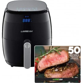 GoWISE USA 5.0-Quart 1500-Watt Digital Air Fryer with 8 Presets GW22821-S + 50 Recipes Black B07FYXBHJ9