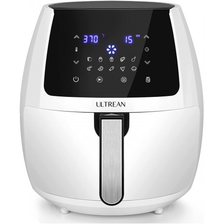 Ultrean 5.8 Quart Air Fryer Electric Hot Air Fryers Oilless Cooker with 10 Presets Digital LCD Touch Screen Nonstick Basket 1700W UL Listed White B088H6ZS6F