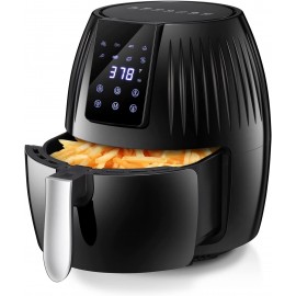 ZAFRO Air Fryer All-in-1 Presets Oven Extra Hot Air Fry Cook Crisp Broil Roast Bake LED Display Temperature & Time Control Black B09TKNSHPT