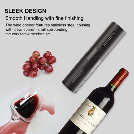 COKUNST Electric Wine Opener Battery Operated Wine Bottle Openers with Foil Cutter One-click Button Reusable Automatic Wine Corkscrew Remover for Wine Lovers Gift Home Kitchen Party Bar Wedding B08D8XHNXQ