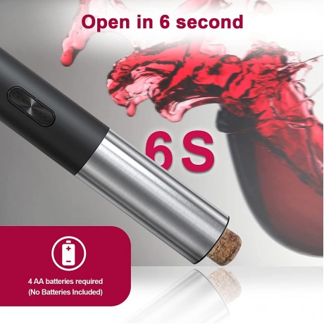 Electric Wine Opener Set Battery Operated Automatic Wine Corkscrew Remover Kit Cordless Electric Wine Bottle Opener with Wine Pourer Vacuum Stopper Foil Cutter for Wine Lovers Gift B09QPRL9CD
