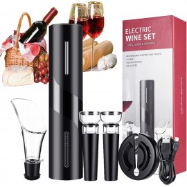 Electric Wine Opener Set ,Wine Bottle Opener Gifts for Home Kitchen,Wine Gifts for Wine Lovers 5 in 1 Automatic Wine Bottle Opener with Foil Cutter Vacuum Stoppers Pourer B09H5BQ1J2