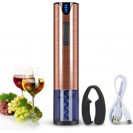 FLASNAKE Electric Wine Opener Rechargeable Cordless Automatic Corkscrew Wine Bottle Opener with Foil Cutter Stainless Steel Rose Gold B07FMV13Q3