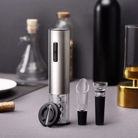 Kwizeen Accessories Electric Wine Opener Automatic Electric Wine Bottle Corkscrew Opener with Foil Cutter Rechargeable Stainless Steel B09ZBNH4TN