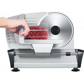 Meat Slicer For Home Use Housnat Kitchen Pro Electric Deli & Food Slicer with 0-15mm Adjustable Thickness and 7.5" Stainless Steel Blade Cuts Meat Cheese Bread Include Food Pusher 150W B09MRV8NF9