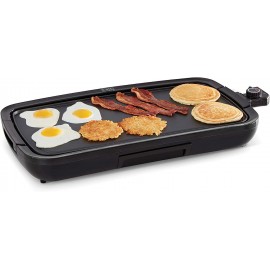DASH Deluxe Everyday Electric Griddle with Dishwasher Safe Removable Nonstick Cooking Plate for Pancakes Burgers Eggs and more Includes Drip Tray + Recipe Book 20” x 10.5” 1500-Watt Black B08S64QTX9