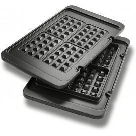 DeLonghi America DLSK152 Livenza All-Day Combination Contact Grill & Open Barbecue Waffle Plates Black B01N6EILE2