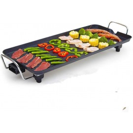 Electric Griddle Grill Family Indoor BBQ waterproof Smokeless Coated Non-Stick Griddle Pan 5-Level Control with Adjustab le Temperature for Camping Indoor Outdoor Parties 48CM*28CM B08X4HZJFV