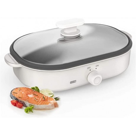 HLMSKD 700W household multi-function cooking pot electric hot pot household smoke-free electric grill machine grill Color : A Size : 25cm x 16.5cm x 2.5 cm B09P42QDKW