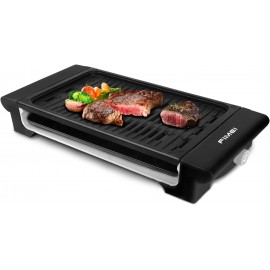Indoor Smokeless Grill FIMEI Electric Smokeless BBQ Grill with Non-stick Removable Grill Plates 7 Gear Temperature Adjustment Dishwasher-Safe Drip Tray for Oil-free Cooking and Home Roast Party B0995V2XHL