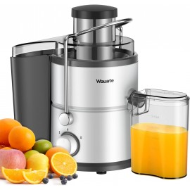 Juicer with 800W Motor Juicer Machine With Big Mouth 3” Feed Chute Dual Speeds Juice Maker for Fruits and Veggies Centrifugal Juicer with Non-drip Function Include Cleaning Brush BPA-Free White B09VPMJCKG