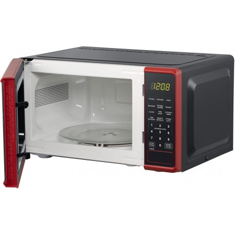 0.7 Cu ft Capacity Countertop Microwave Oven Red B0B2KXXKBT