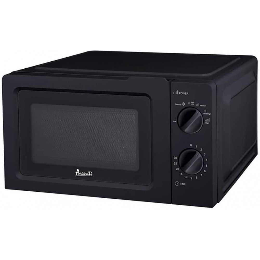Avanti MM07K1B Microwave Oven 700-Watts Compact Mechanical with 5 Power Settings Defrost Full Range Temperature Control and Glass Turntable Black B087YR1ZDX