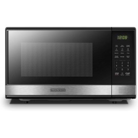 BLACK+DECKER EM031MB11 Digital Microwave Oven with Turntable Push-Button Door Child Safety Lock 1000W 1.1cu.ft Black & Stainless Steel 1.1 Cu.ft B07HG9Y3VL