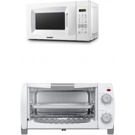 COMFEE' EM720CPL-PM Countertop Microwave Oven + COMFEE' Toaster Oven Countertop 4-Slice Compact Size B08WZLWRFM