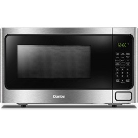 Danby DDMW1125BBS 1,000 Watts 1.1 Cu.Ft. Countertop Microwave with Push-Button Door|10 Power Levels 6 Cooking Programs|Auto Defrost and Child Lock in Stainless Finish Renewed B09DTMLGWH