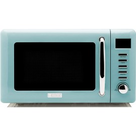 Haden 75031 HERITAGE Vintage Retro 0.7 Cubic Foot 20 Liter 700 Watt Countertop Microwave Oven Kitchen Appliance with Turntable Pull Handle and 5 Power Levels Turquoise B08FXZDKLY