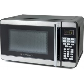 HomeCraft HCMO7SB 0.7 Cu. Ft. Stainless Steel Microwave Oven with LED Display 10 Power Levels 6 Cook Settings Popcorn Pizza Beverage Baked Potato Frozen Dinner Reheat B08KBQPYX6