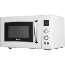 Kingson Retro Microwave Eight Cookings 360 deg Heatings Countertop Microwave Oven with LED Child Safe Lock Easy Clean Interior Nastalgia Microwave 23L0.9Cuft900W White 19.6 x 11.42 x 15.2 inch B099F9NP2L