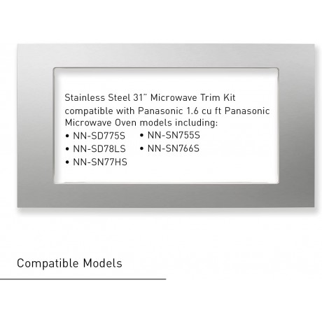 Panasonic NN-TK73LSS 30-inch Trim Kit for 1.6 cu ft Microwave Ovens Stainless Steel B089CH9396