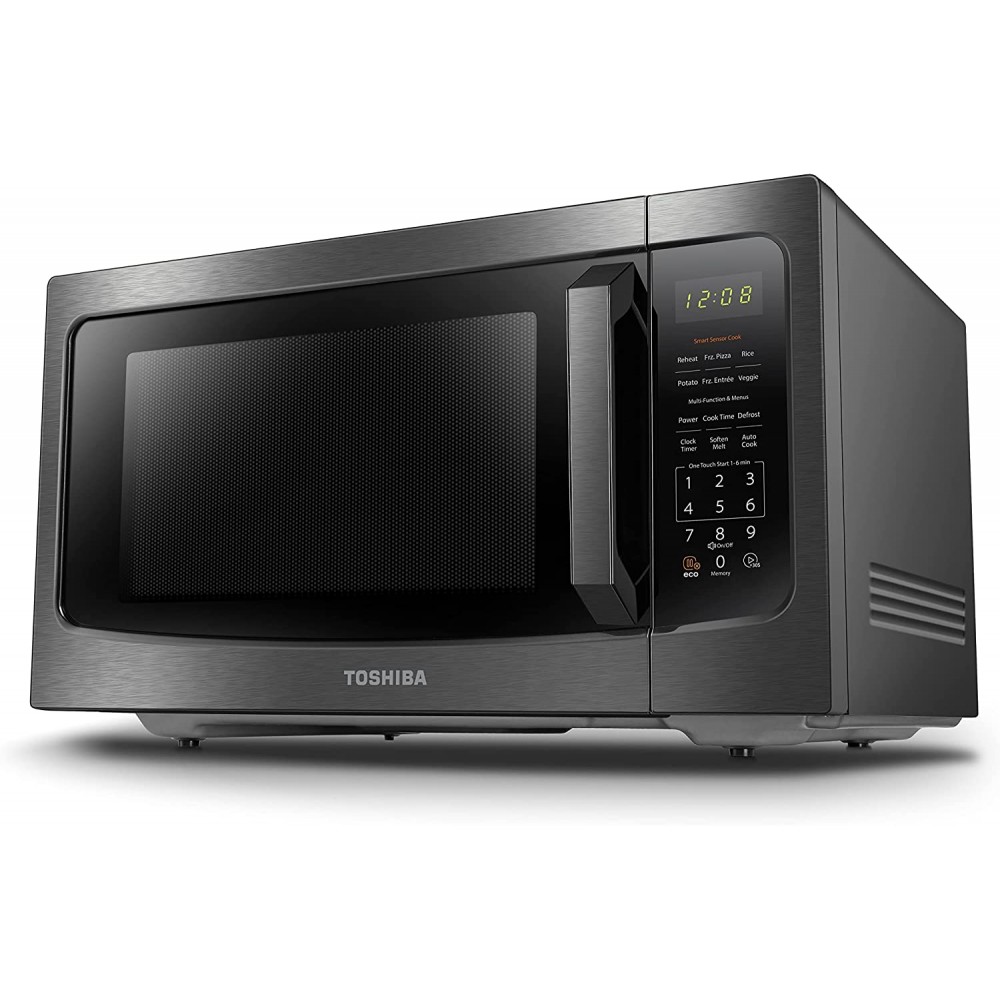 Toshiba ML-EM45PBS Countertop Microwave Oven with Smart Sensor Sound on Off Function and Position Memory Turntable 1.6 Cu.ft Black Stainless Steel Non-inverter Technology B081T6GZZF
