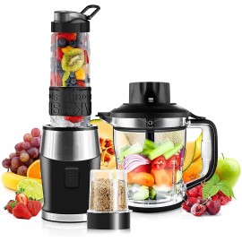 Blender for Shakes and Smoothies,3 in 1 Nutri Blender and Food Processor Combo,Ice Smoothies Maker,Mixer Blender Chopper Grinder with 19-oz Portable Bottle,1.5L Chopper Capacity,easy to Clean B09J8FM2JR