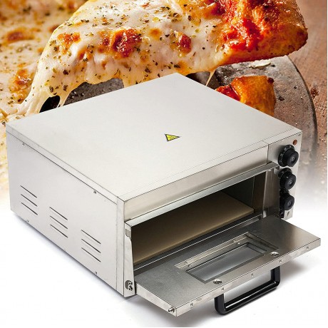 2KW Multipurpose Electric Countertop Pizza Oven Stainless Steel Pizza Maker Single Layer Bake Pizza Cooker Countertop for Restaurant Pizza Pretzels Baked Dishes Home Commercial Use B09HGKYQX2