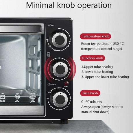 ALOW 32L Mini Automatic Electric Oven Multifunction Baking Machine 1500W Three-layers Cake Pizza Oven Kitchen Cooking Tools B09NY5KRST