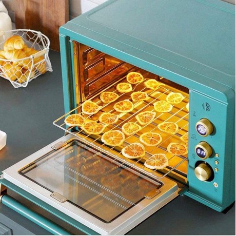 CHOUREN 38L mini oven 1800W pizza oven mini oven stainless steel heating element removable crumb tray temperature range 28~230℃ Color : Green B09GLQ4YJW
