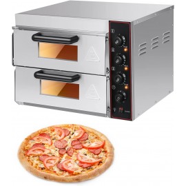 Commercial Pizza Oven Countertop 3000W 14'' Electric Double Pizza Oven with Deck Layer Deluxe Multipurpose Snack Oven for Restaurant Kitchen Pizza Pretzels Baked Roast Yakitori Commercial Use B09JSNDBKL