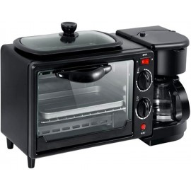 N B Three-in-One Breakfast Machine 9L Automatic Toaster Oven and Coffee Maker 30 Minutes Rotation Timing Function Can Toast Make Coffee Fried Eggs B08MXBLNNY
