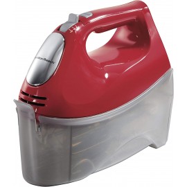 Hamilton Beach 6-Speed Electric Hand Mixer Beaters and Whisk with Snap-On Storage Case Red B0075WALL4