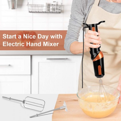Hand Mixer Electric ,Handheld stick Mixer Egg Beater Set w AC Stainless Steel Egg Whisk BPA-Free Beater Drink Mixer Attachment Rotatable Angle Hand kitchen Mixer for Coffee B07HJ16SF2
