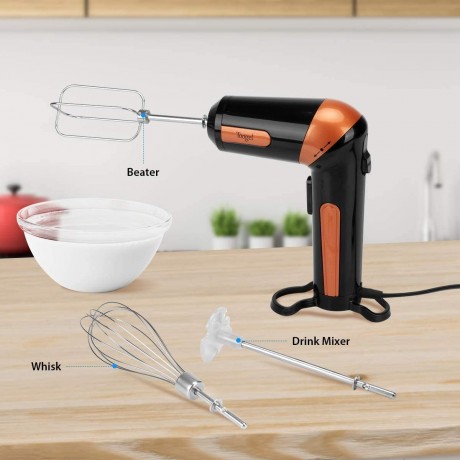 Hand Mixer Electric ,Handheld stick Mixer Egg Beater Set w AC Stainless Steel Egg Whisk BPA-Free Beater Drink Mixer Attachment Rotatable Angle Hand kitchen Mixer for Coffee B07HJ16SF2