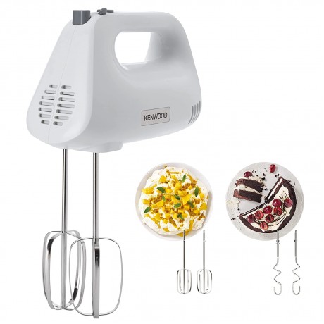Kenwood Hand Mixer,Electric Whisk 5 Speeds Stainless Steel Kneaders and Beaters for Durability and Strength 450 W HMP30.A0SI White B0829FF68Q