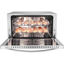 ARTYUIO Commercial Convection Oven 47L 50Qt Countertop Toaster Oven Brushed Stainless Steel with High-temperature Protection Function Double Heat Insulation 1.5 Cu.Ft 1600W 4 Racks B09WR36VKF
