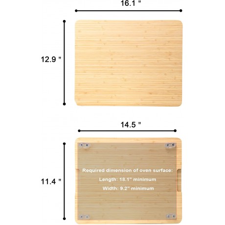 Cutting board for Convection Toaster Oven Compatible with Ninja DT201 DT251 Foodi Air Fryer with Heat Resistant Non-Skid Silicone Feet Protects Cabinets Cupboard,Creates Storage Space 16.3x13.1in B0B27WPZ9C