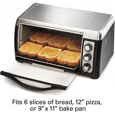 Hamilton Beach Countertop Convection Toaster Oven 6-Slice with Bake Pan and Broil Rack Black 31331D B0097D2T7S