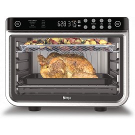 Ninja DT201 Foodi 10-in-1 XL Pro Air Fry Digital Countertop Convection Toaster Oven with Dehydrate and Reheat 1800 Watts Stainless Steel Finish B08BXX69K4