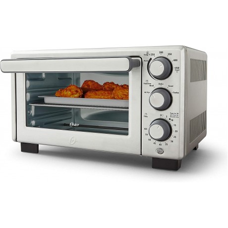 Oster Compact Countertop Oven With Air Fryer Stainless Steel B08KFNK3QH