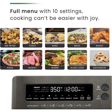 VAL CUCINE 26.3 QT 25 L Extra-Large Smart Air Fryer Toaster Oven 10-in-1 Convection Countertop Oven Combination Black Matte Stainless Steel B097BKQCC5