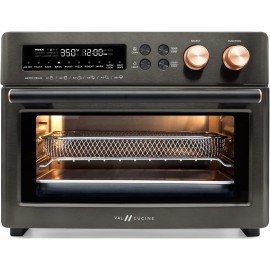 VAL CUCINE 26.3 QT 25 L Extra-Large Smart Air Fryer Toaster Oven 10-in-1 Convection Countertop Oven Combination Black Matte Stainless Steel B097BKQCC5
