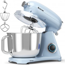 COSTWAY 7 Quart Stand Mixer 800W 6-Speed Electric Tilt-Head Food Mixer with Dough Hook Whisk & Beater Pulse Power Hub for Attachments Mint Blue B096NR8N3W