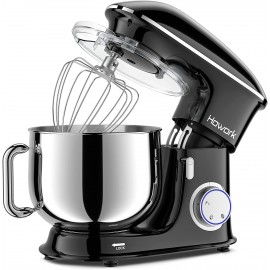 HOWORK 8.5QT Stand Mixer 660W Tilt-Head 6+0+P-Speed Kitchen Dough Mixer Planetary Mixing Electric Kitchen Mixer With Dough Hook Beater & Egg Whisk Dishwasher Safe 8.5 QT Black B08TR27SFK