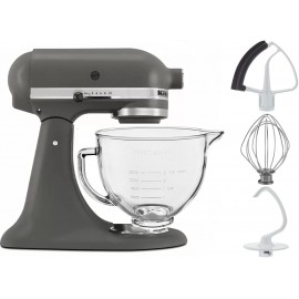 KitchenAid 5-Quart Tilt Head Grey Stand Mixer With Flex Edge Beater Glass Bowl Imperial Gray B09CG77XFJ