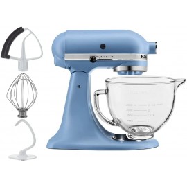 KitchenAid 5-Quart Tilt Head Stand Mixer With Flex Edge Beater Glass Bowl Blue Velvet B09CFTDHSM